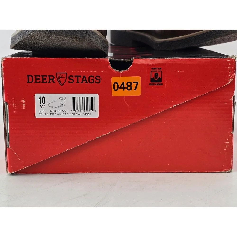 Deer Stags Rockland Chelsea Boots Mens 10W Brown Slip On Memory Foam -Excellent